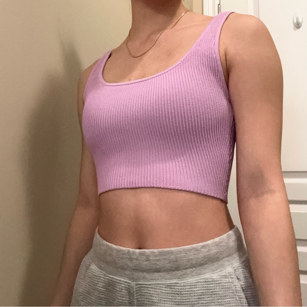 Aritzia Sculpt Knit Square Neck Tank in Lyrical Lilac